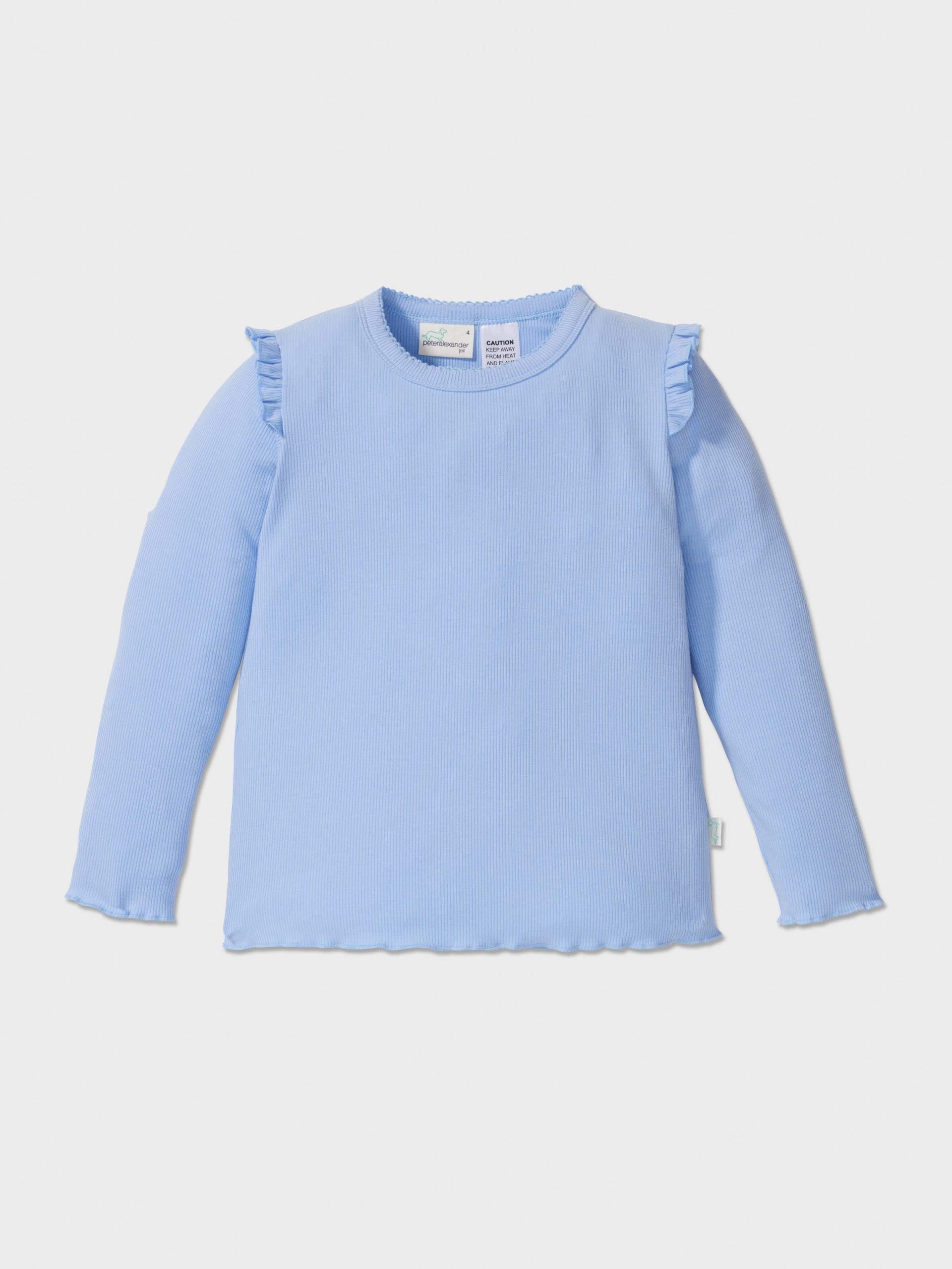 Girls Rib Long Pj Set Blue