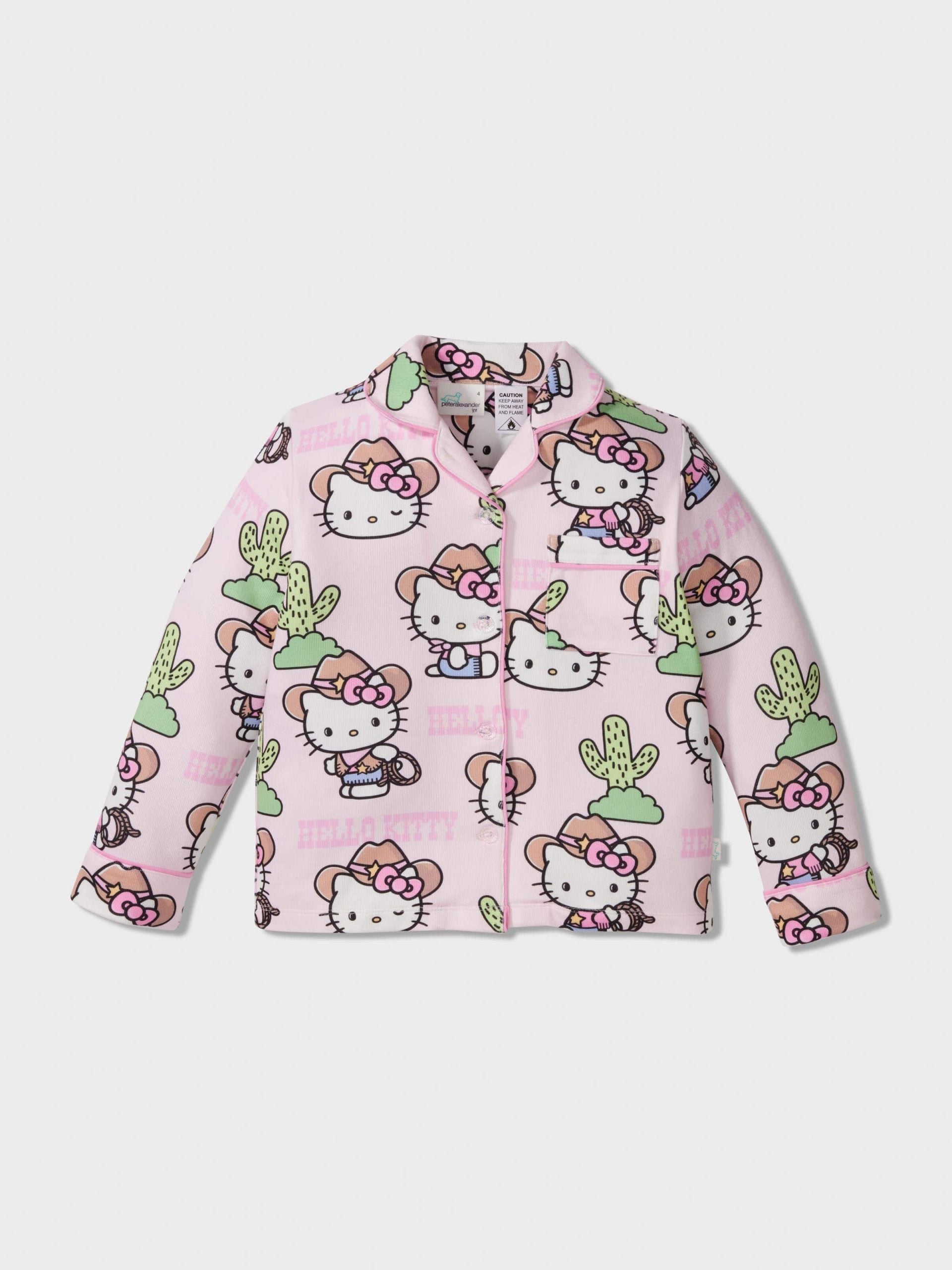 Girls Hello Kitty Cowboy Long Plush Classic Pj Set Multi