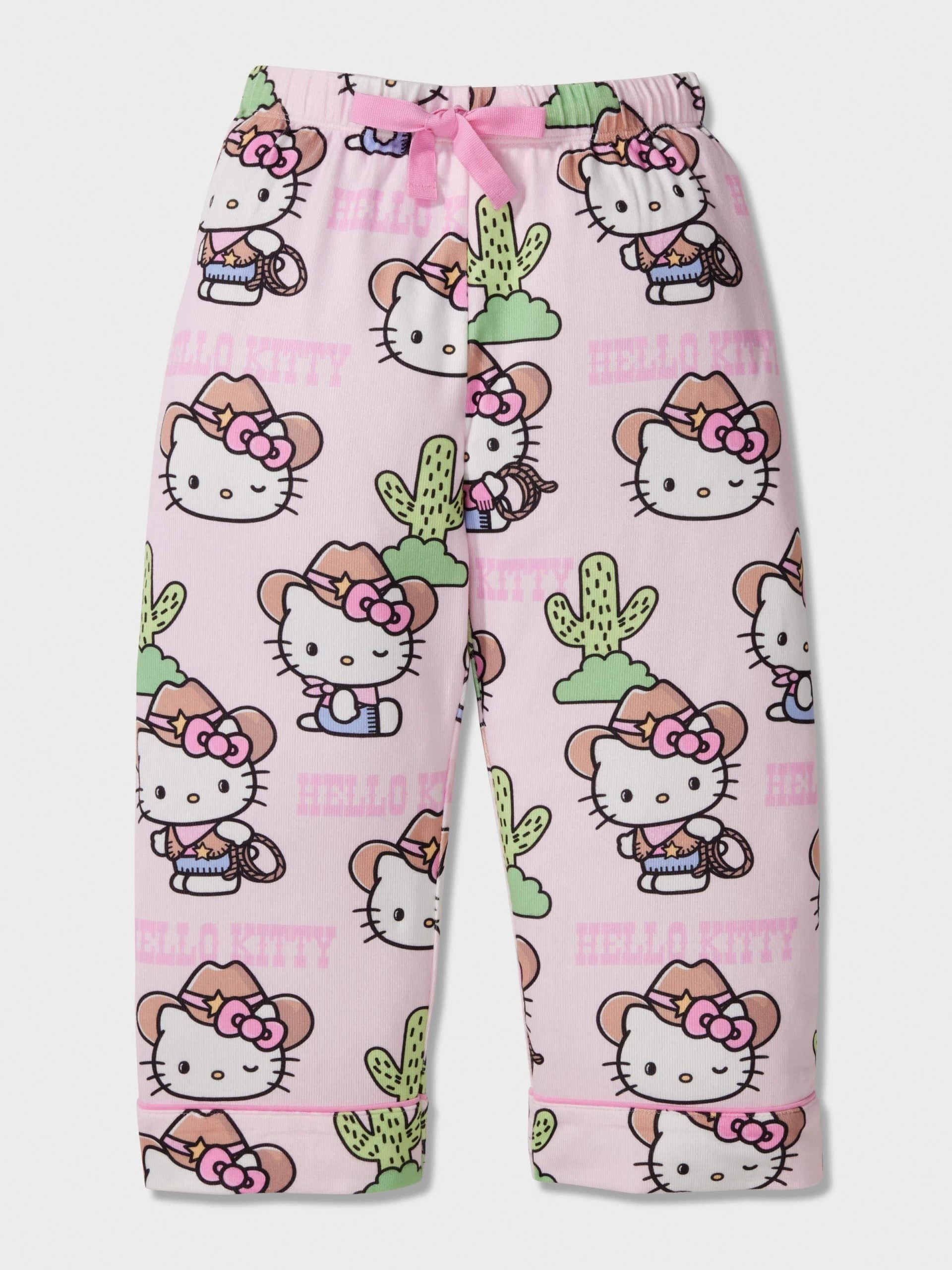 Girls Hello Kitty Cowboy Long Plush Classic Pj Set Multi