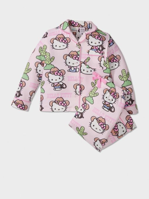 Girls Hello Kitty Cowboy Long Plush Classic Pj Set Multi
