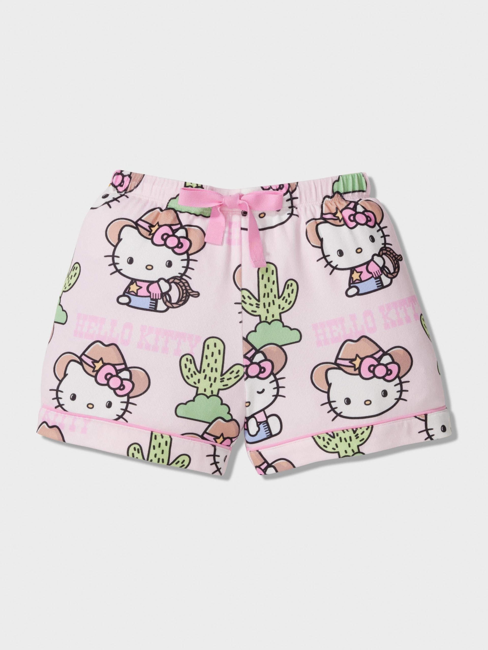 Girls Hello Kitty Cowboy Plush Classic Shortie Pj Set Multi