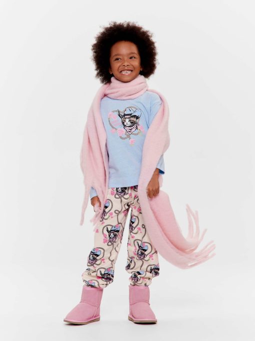 Jnr Girls Cowboy Cat Long Set Multi