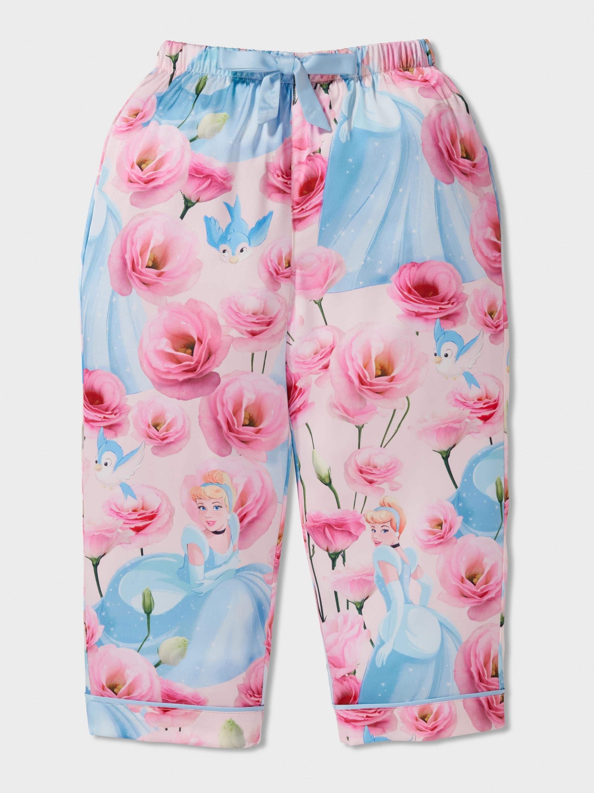 Jnr Girls Disney Cinderella Satin Long Classic Pj Set Multi