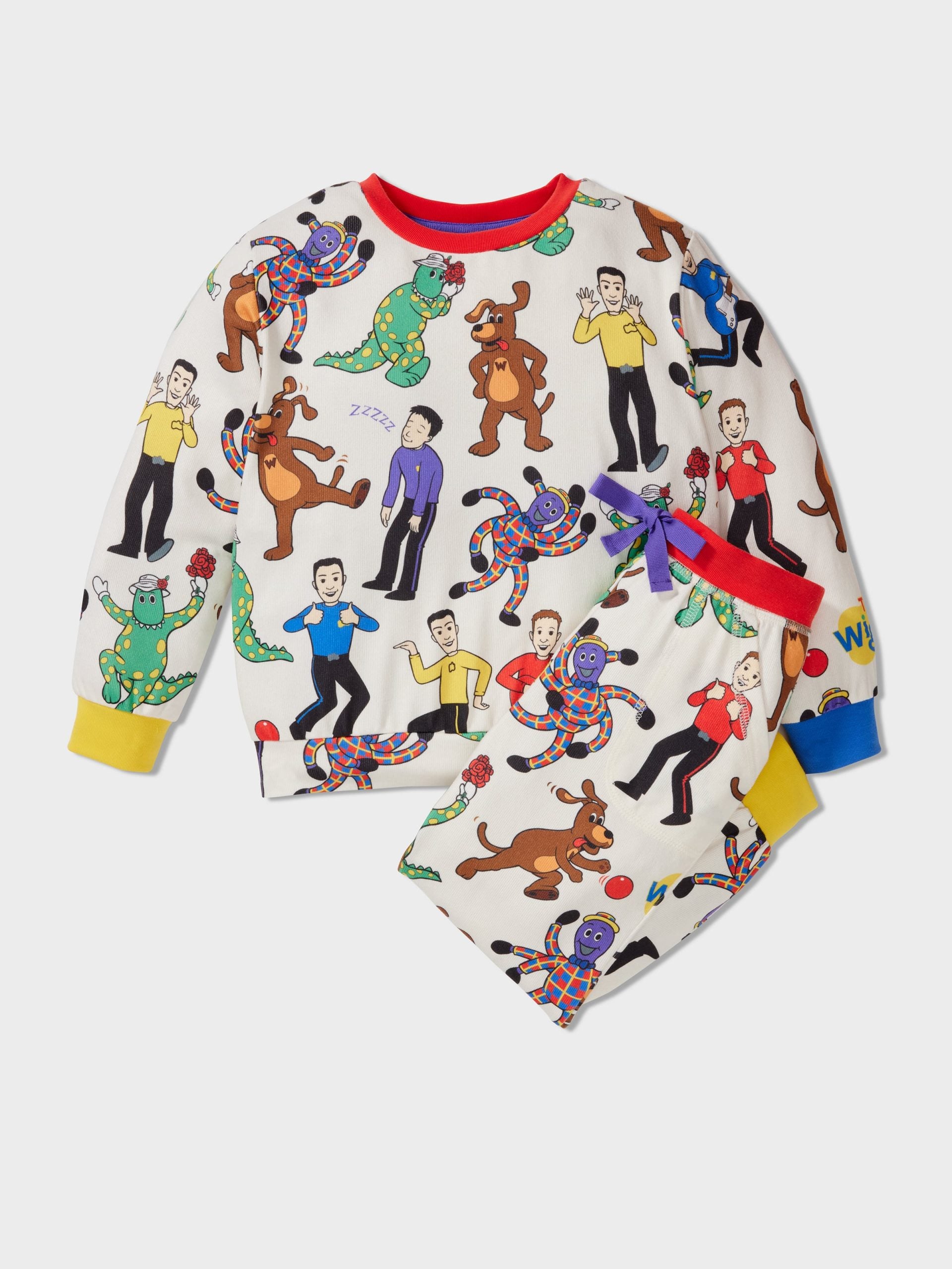 Kids The Wiggles Long Plush Pj Set Multi