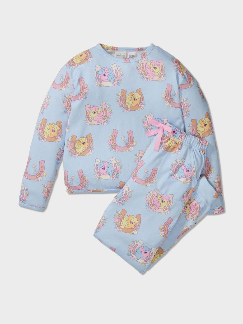 Girls My Little Pony Long Plush Pj Set Blue