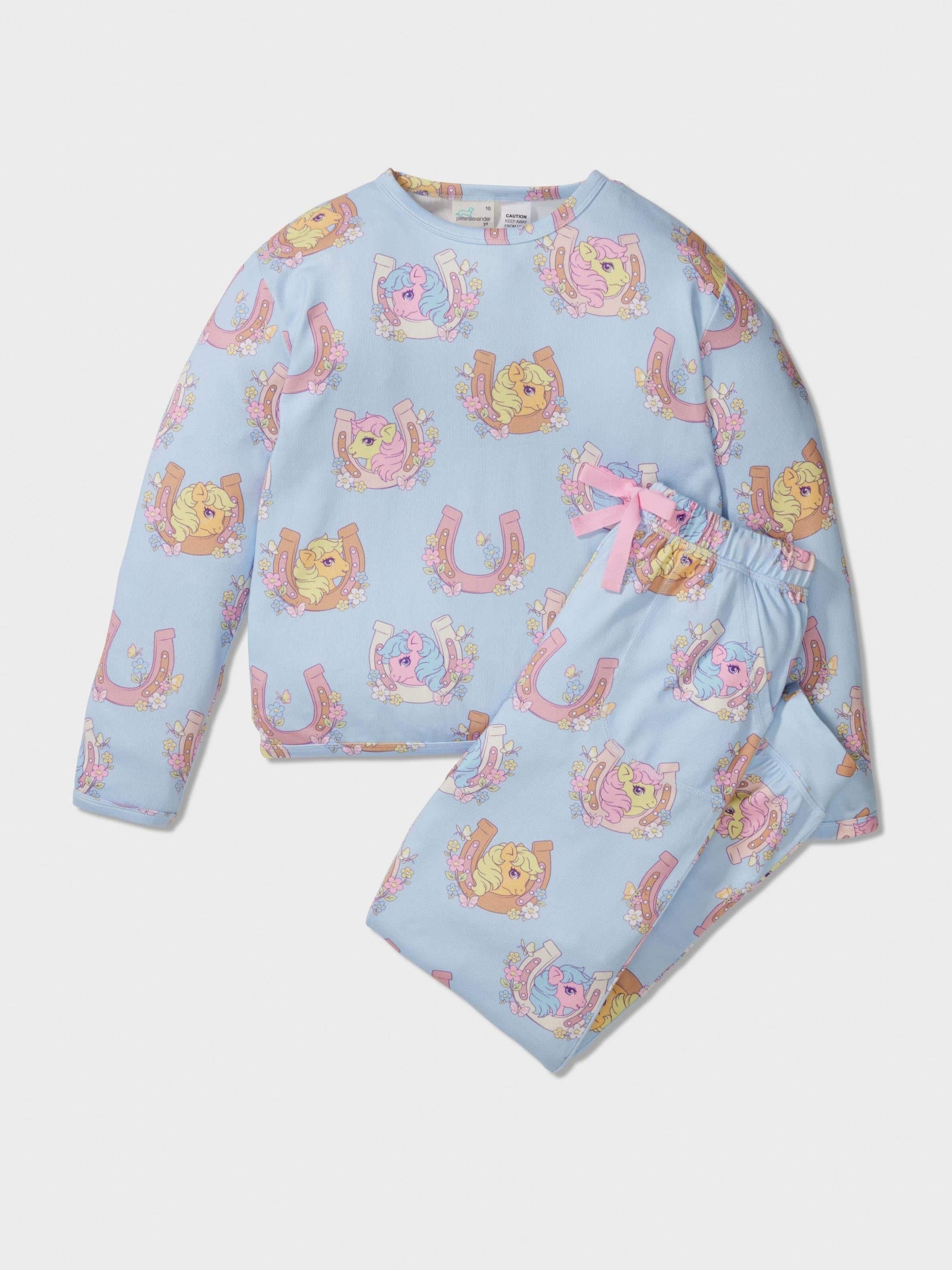 Girls My Little Pony Long Plush Pj Set Blue