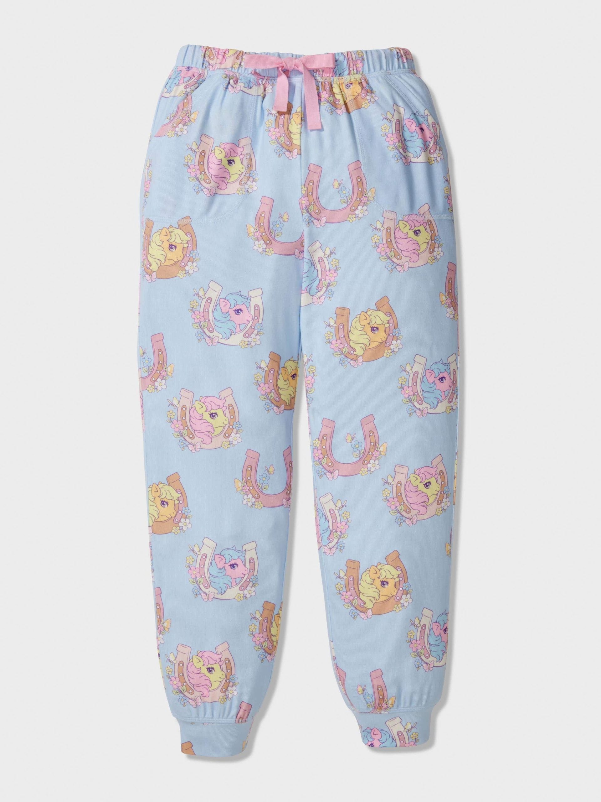 Girls My Little Pony Long Plush Pj Set Blue