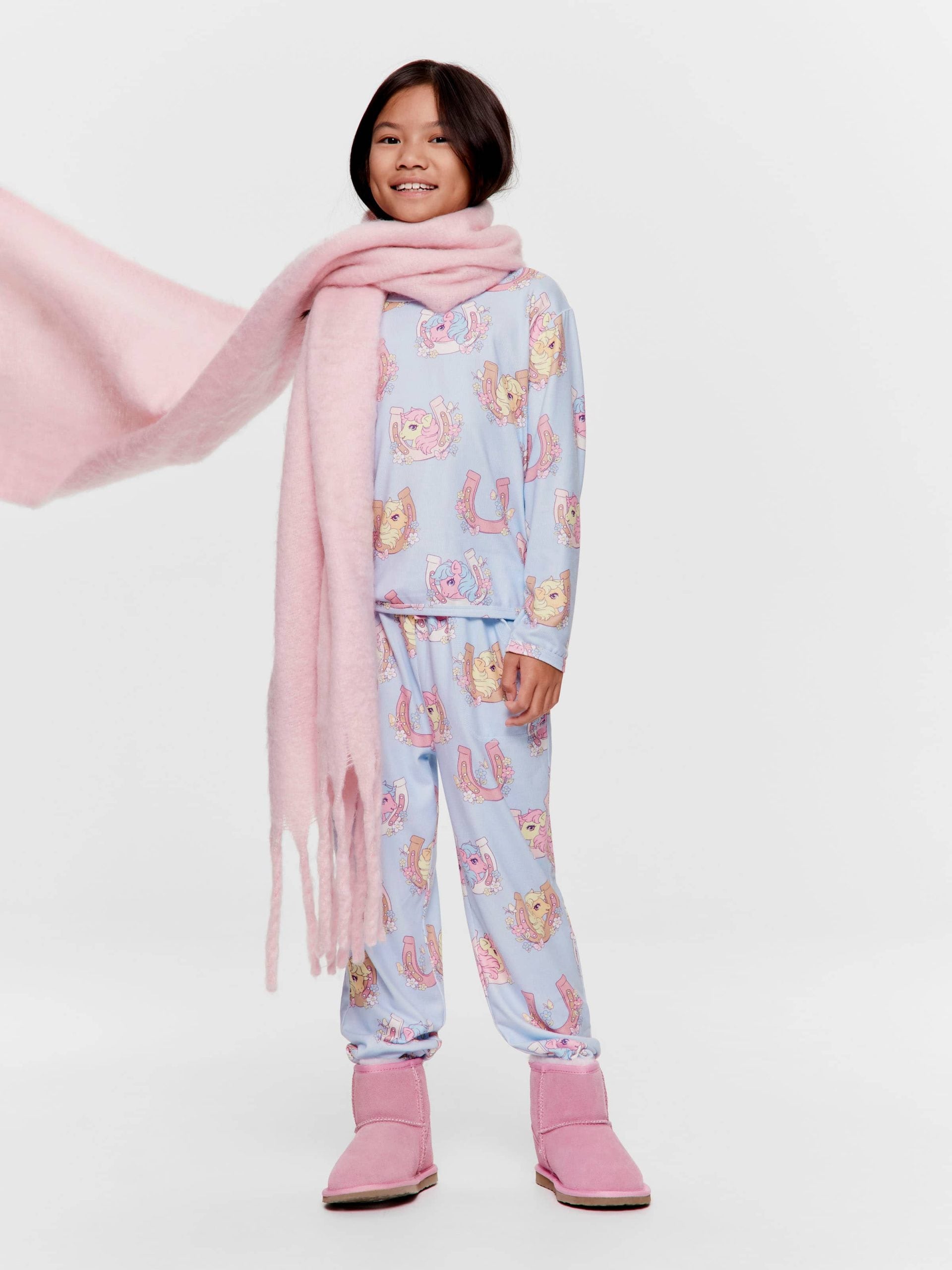 Girls My Little Pony Long Plush Pj Set Blue