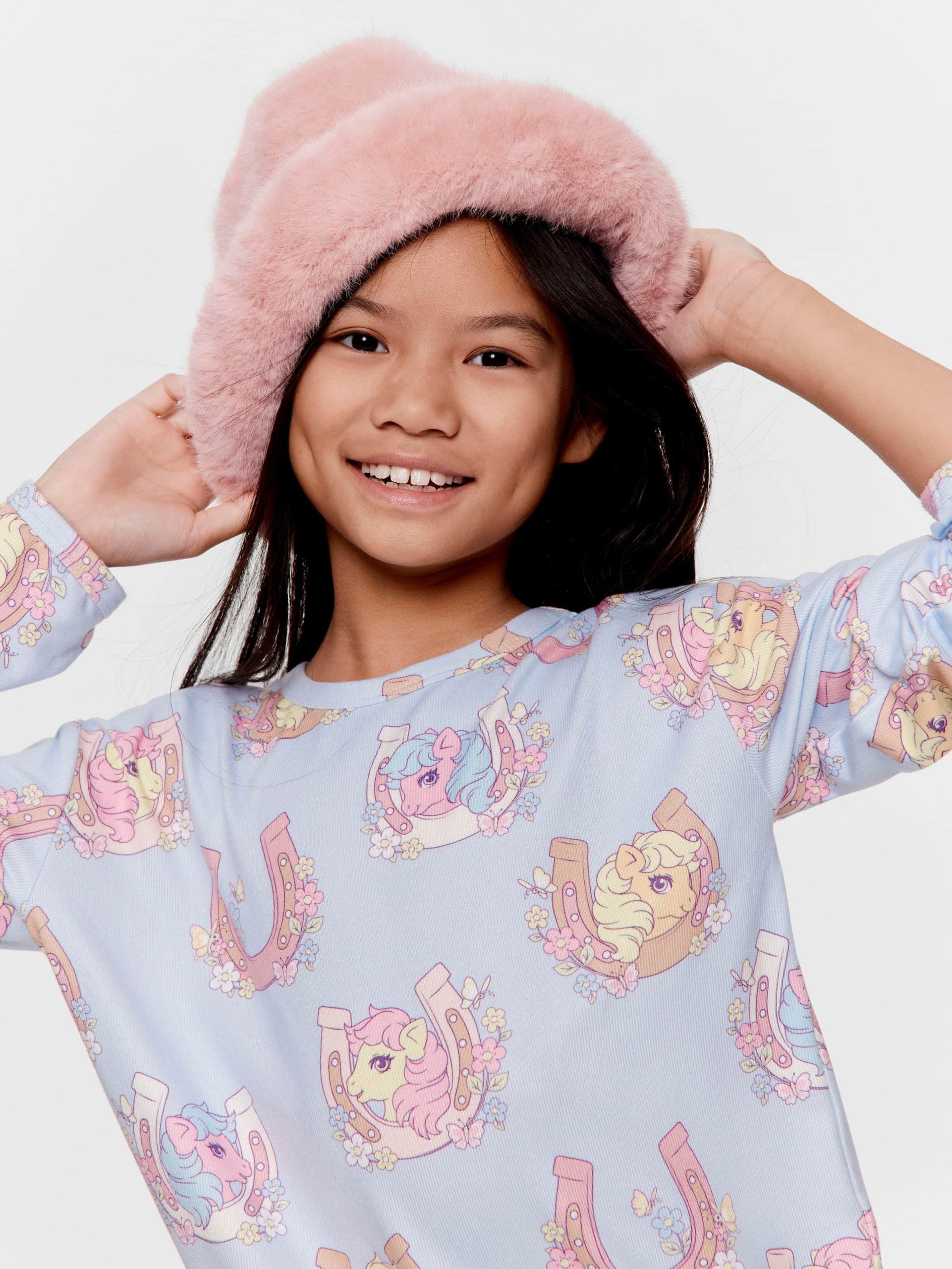 Girls My Little Pony Long Plush Pj Set Blue