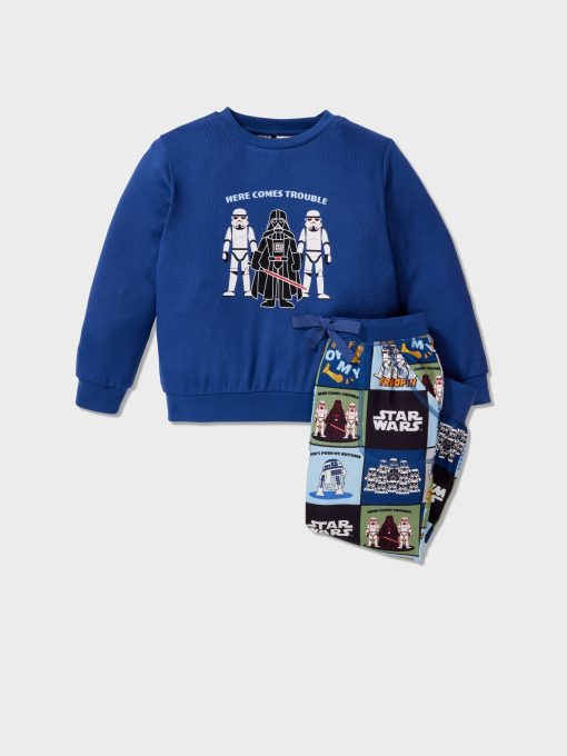 Jnr Boys Star Wars Empire Long Plush Pj Set Multi