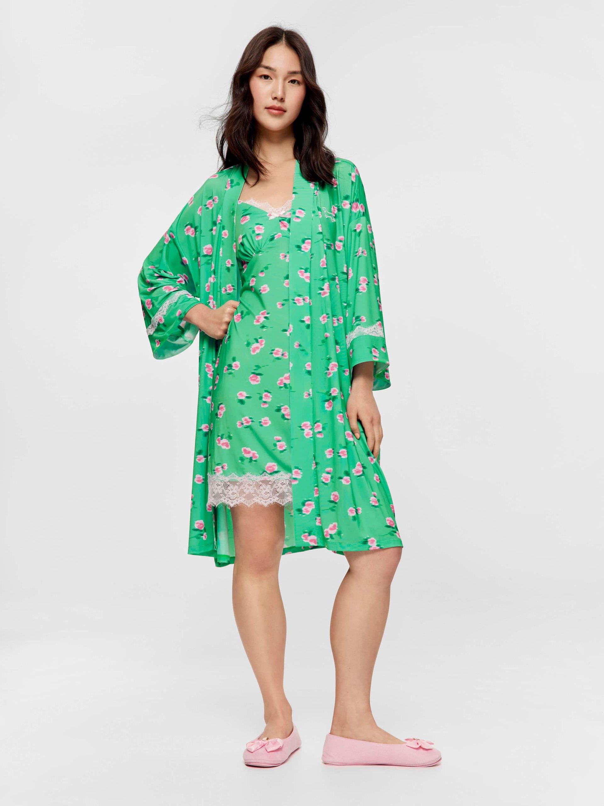 Ditsy Floral Slinky Gown multi