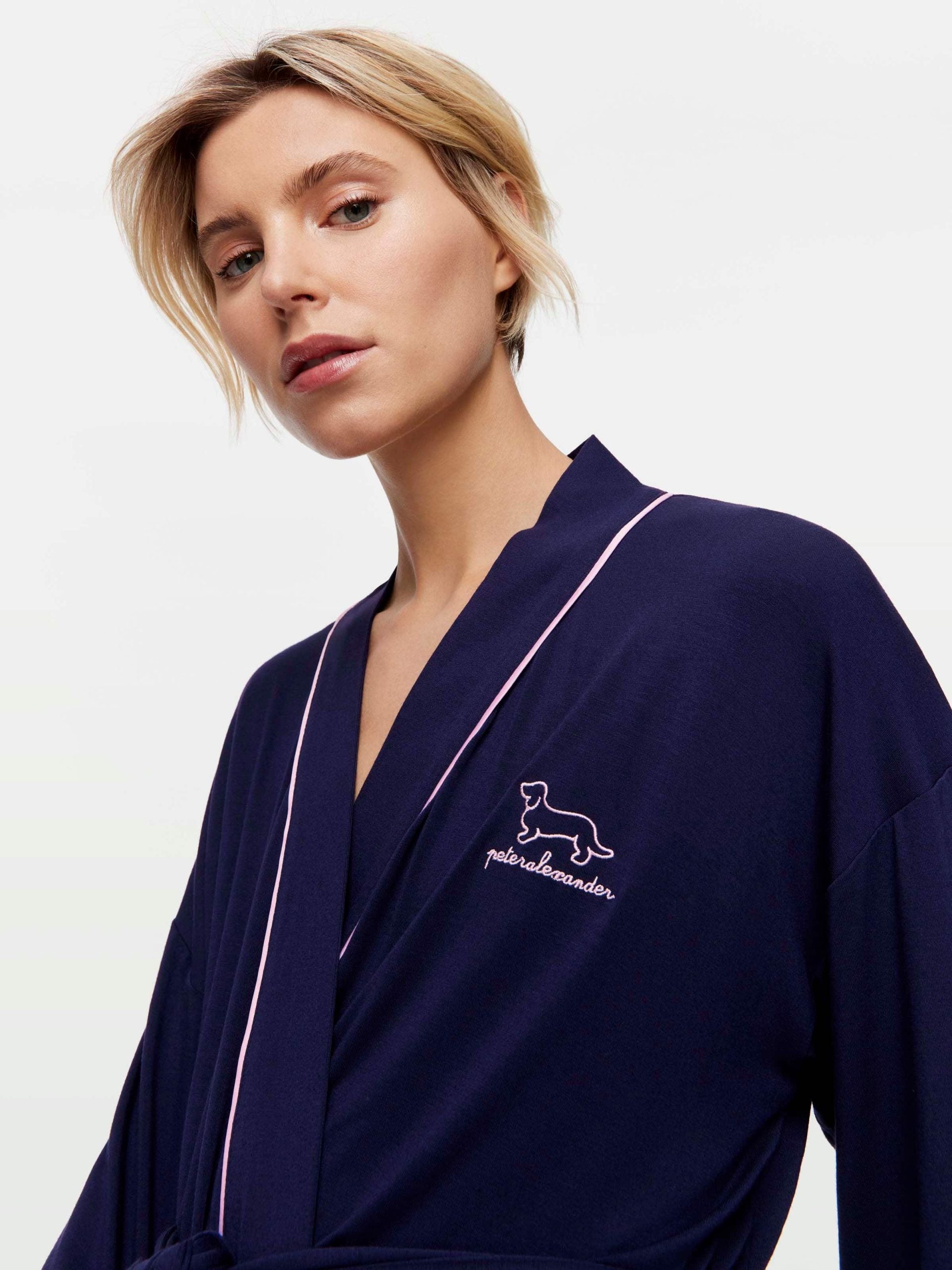 Navy Bamboo Knit Gown navy