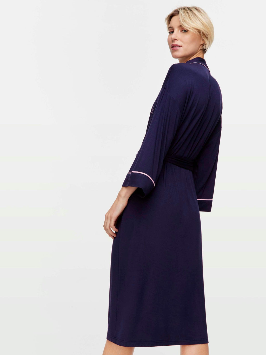 Navy Bamboo Knit Gown navy