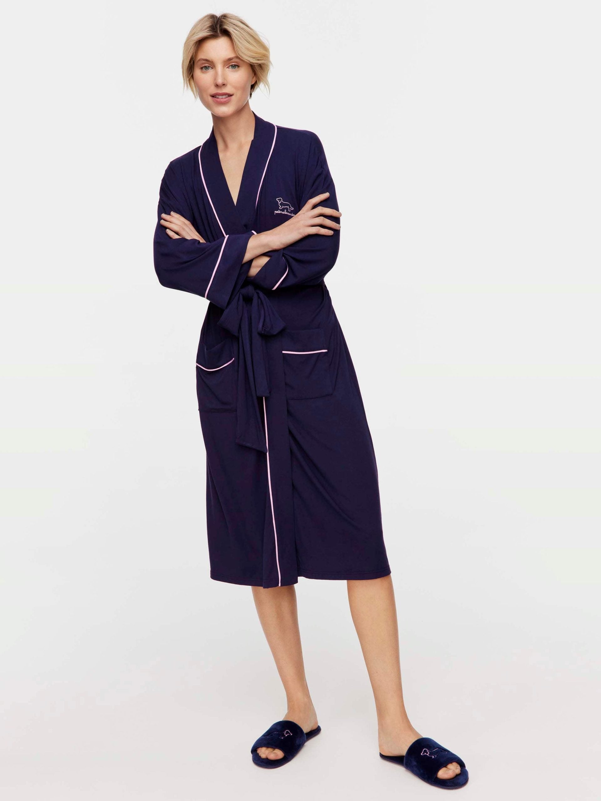 Navy Bamboo Knit Gown navy