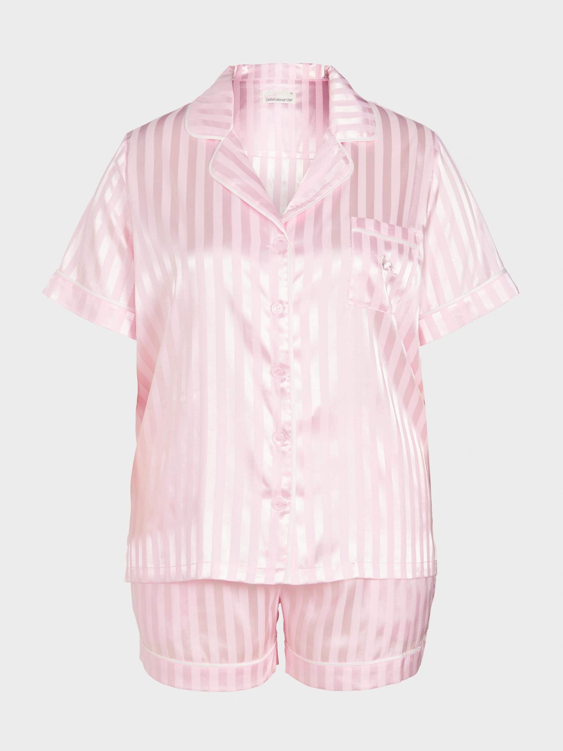 P.A. Plus Pink Stripe Chic Satin Pj Set Pink