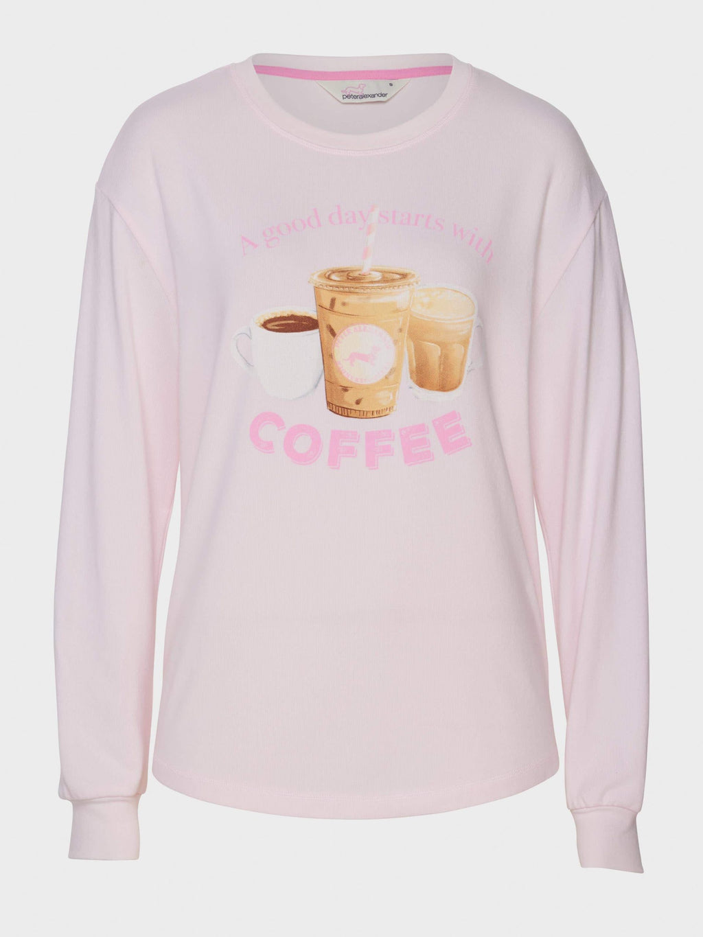 Coffee Plush Oversized Long Sleeve Top pink