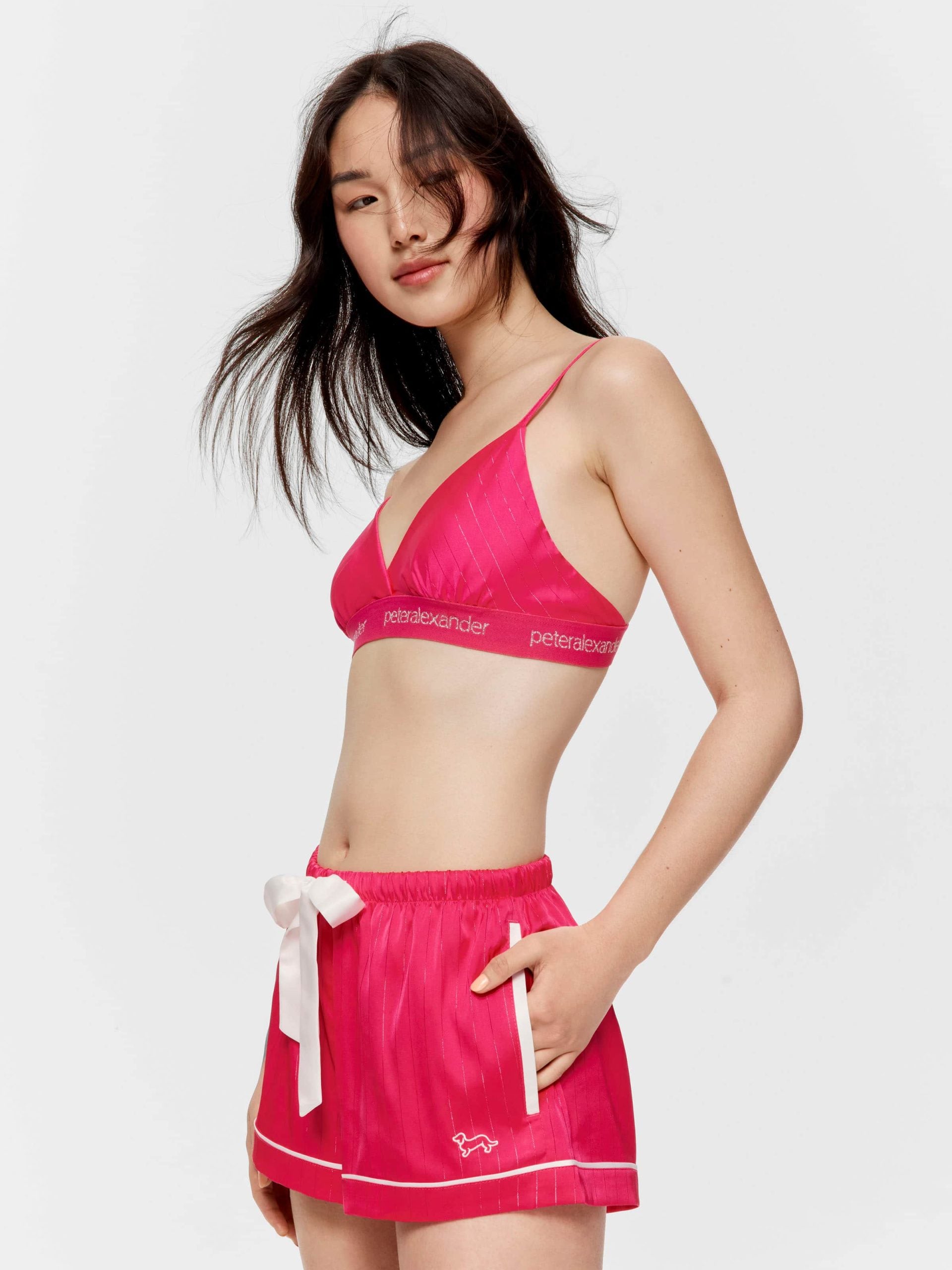 Pink Lurex Stripe Mini Short pink