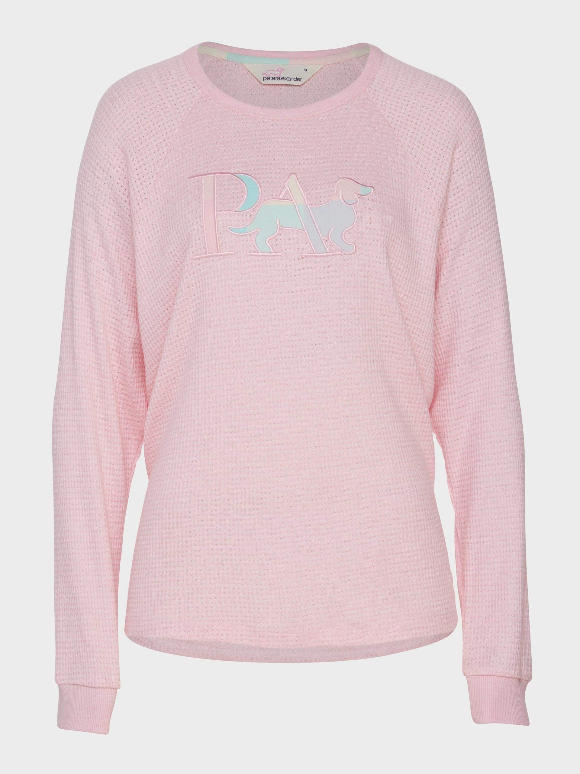 Buffalo Logo Waffle Sweater pink