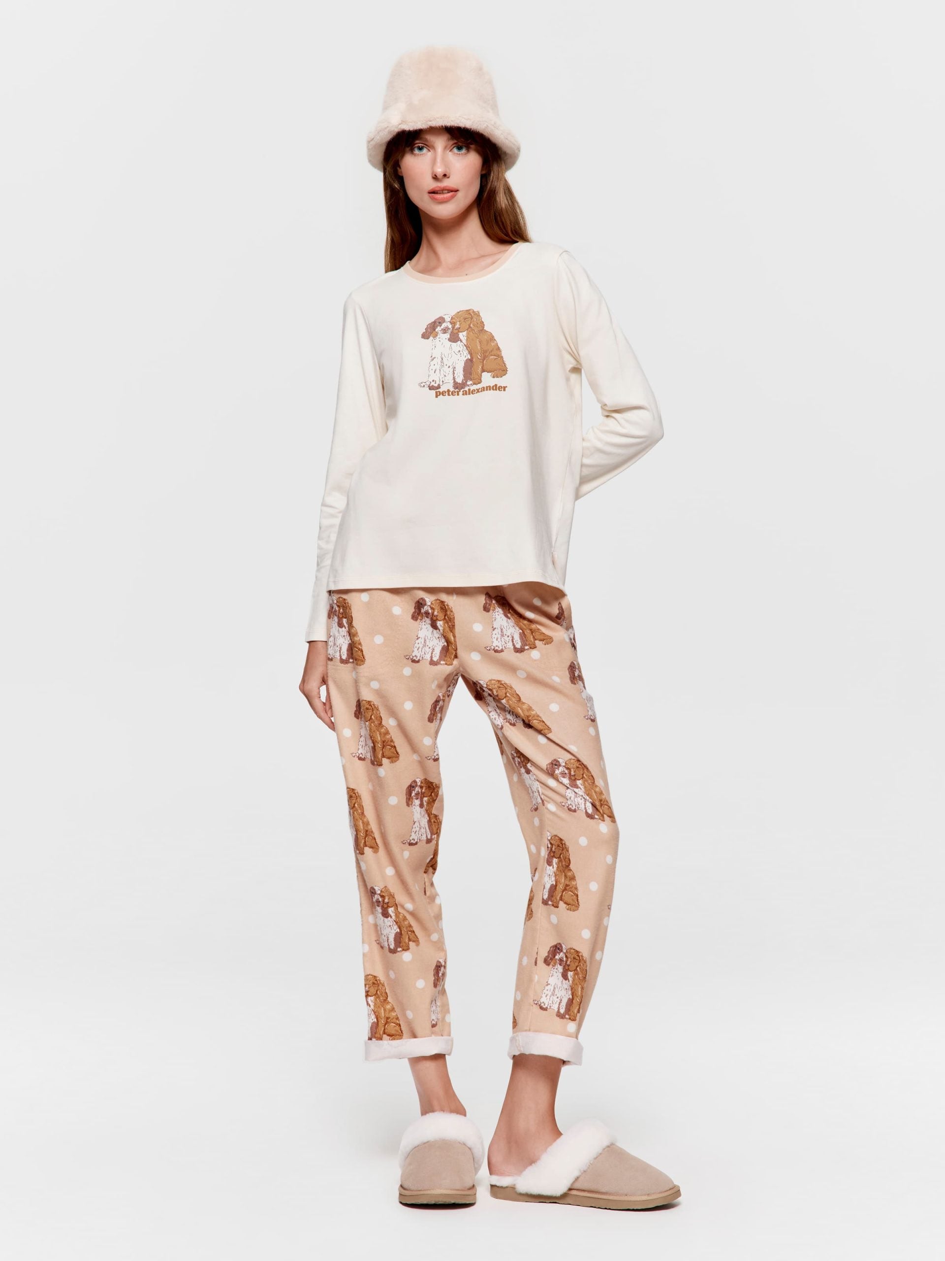 Puppy Love Long Sleeve Top Cream