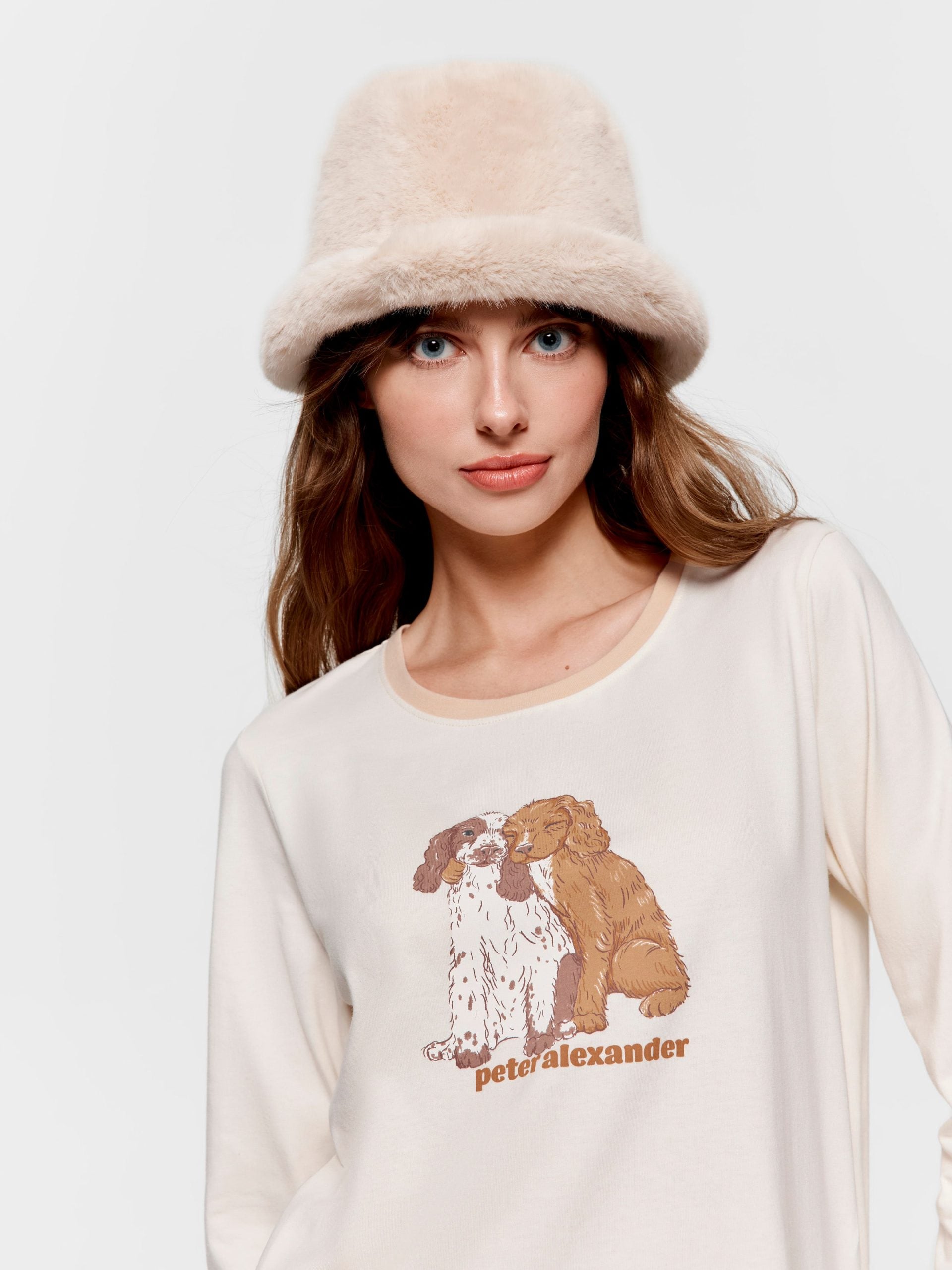 Puppy Love Long Sleeve Top Cream