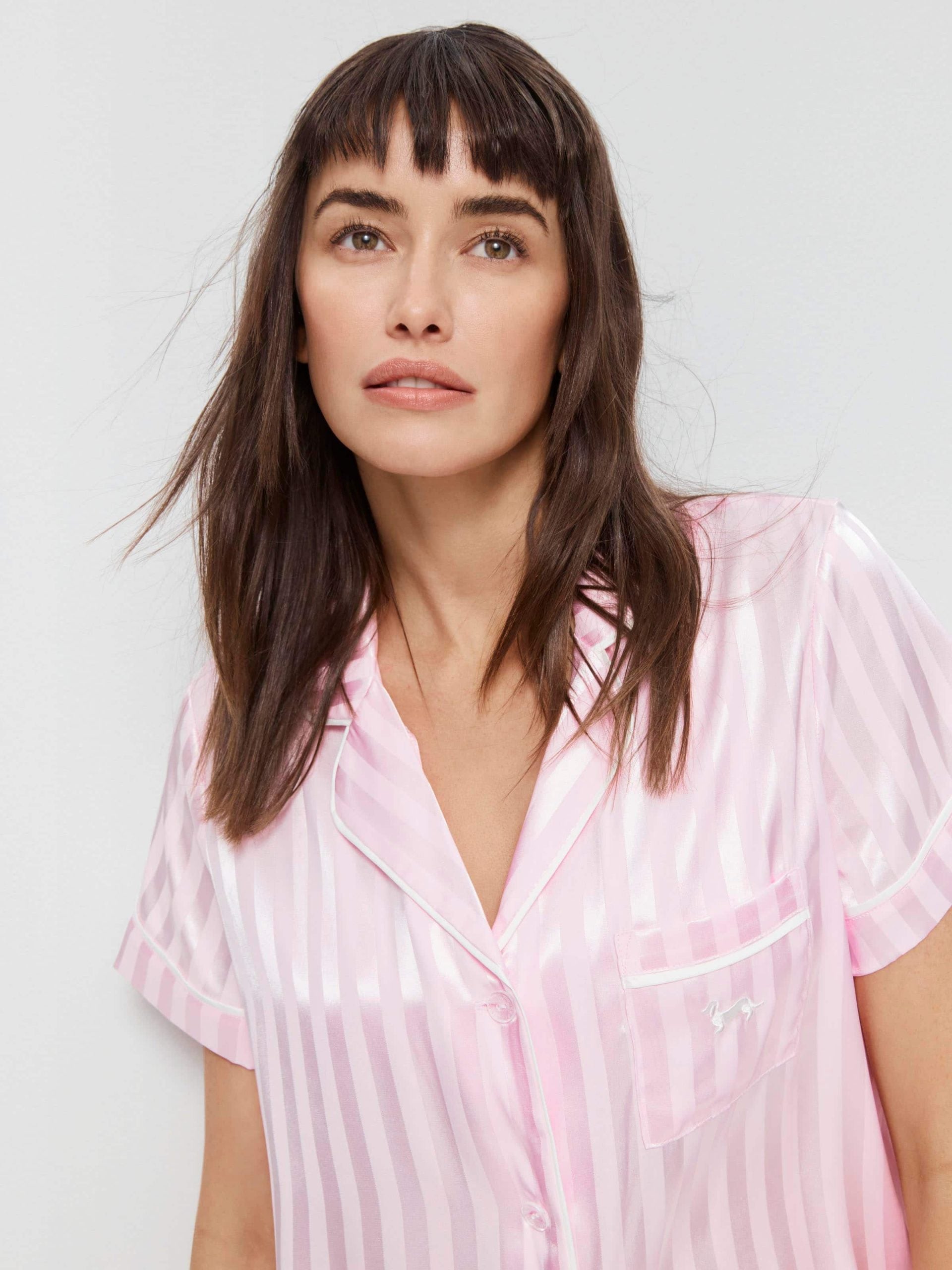 Pink Stripe Chic Satin Pj Set pink