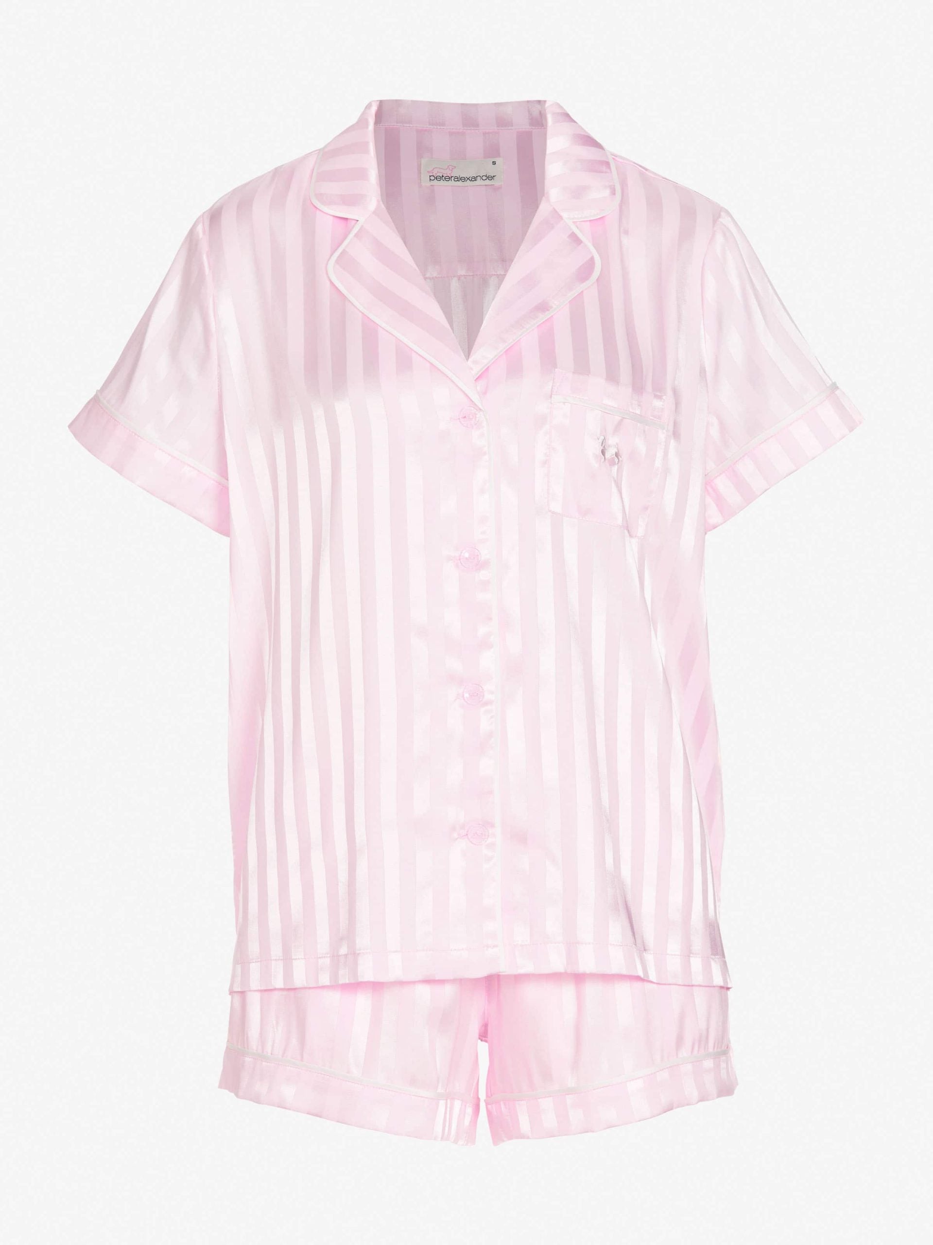 Pink Stripe Chic Satin Pj Set pink