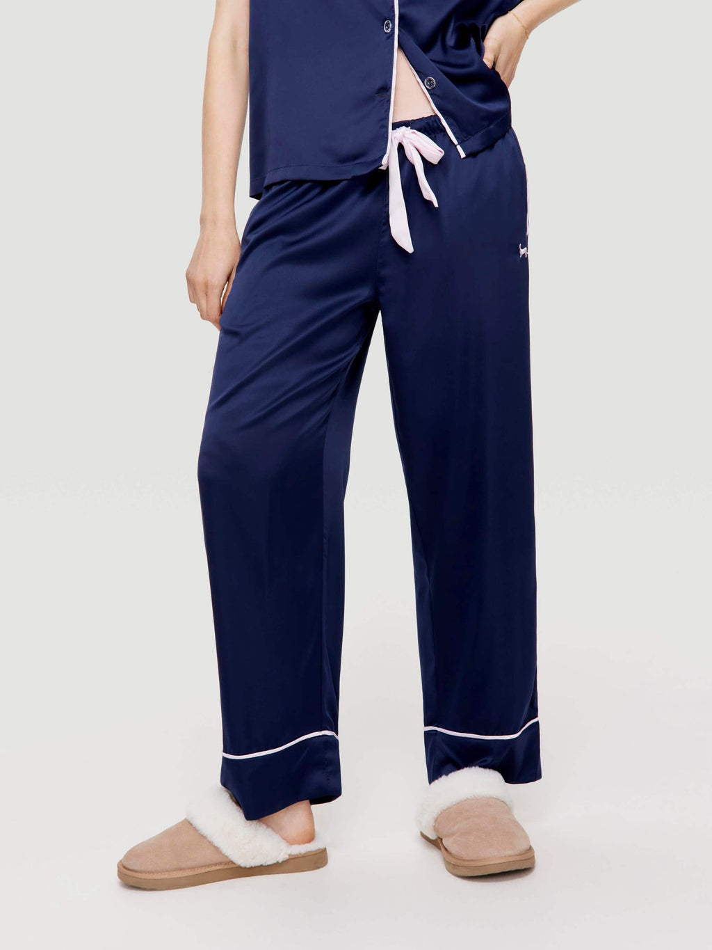 Navy Tux Luxe Satin Pj Pant navy