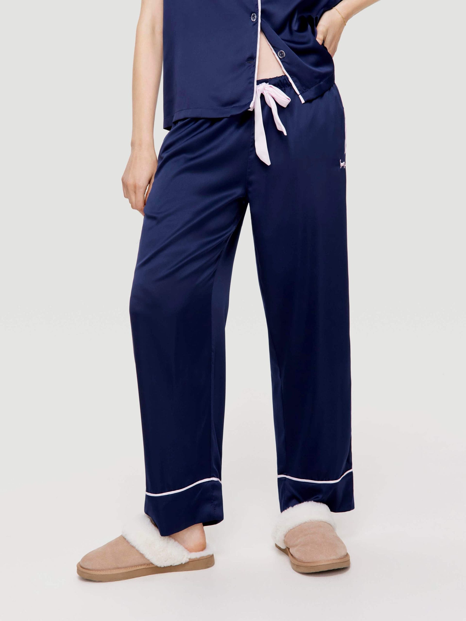 Navy Tux Luxe Satin Pj Pant navy