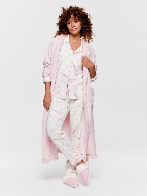 Champagne Plush Long Pj Set multi
