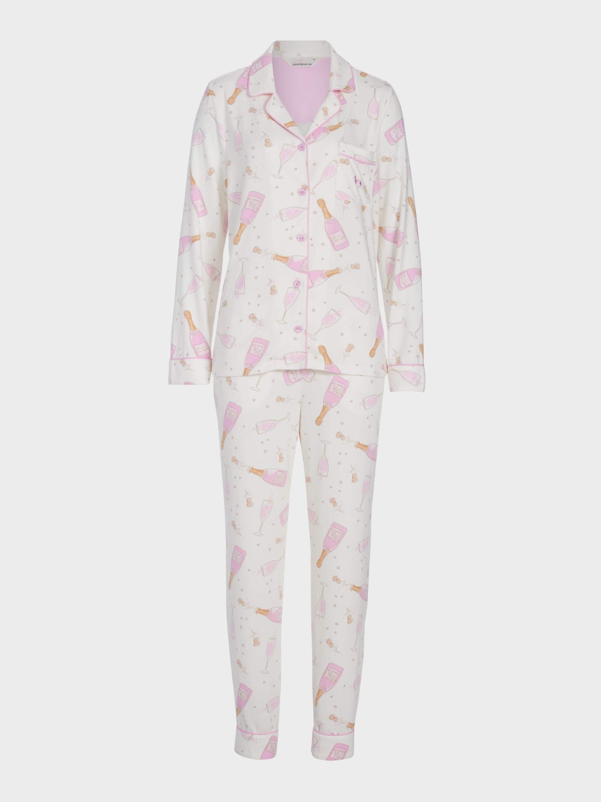 Champagne Plush Long Pj Set multi