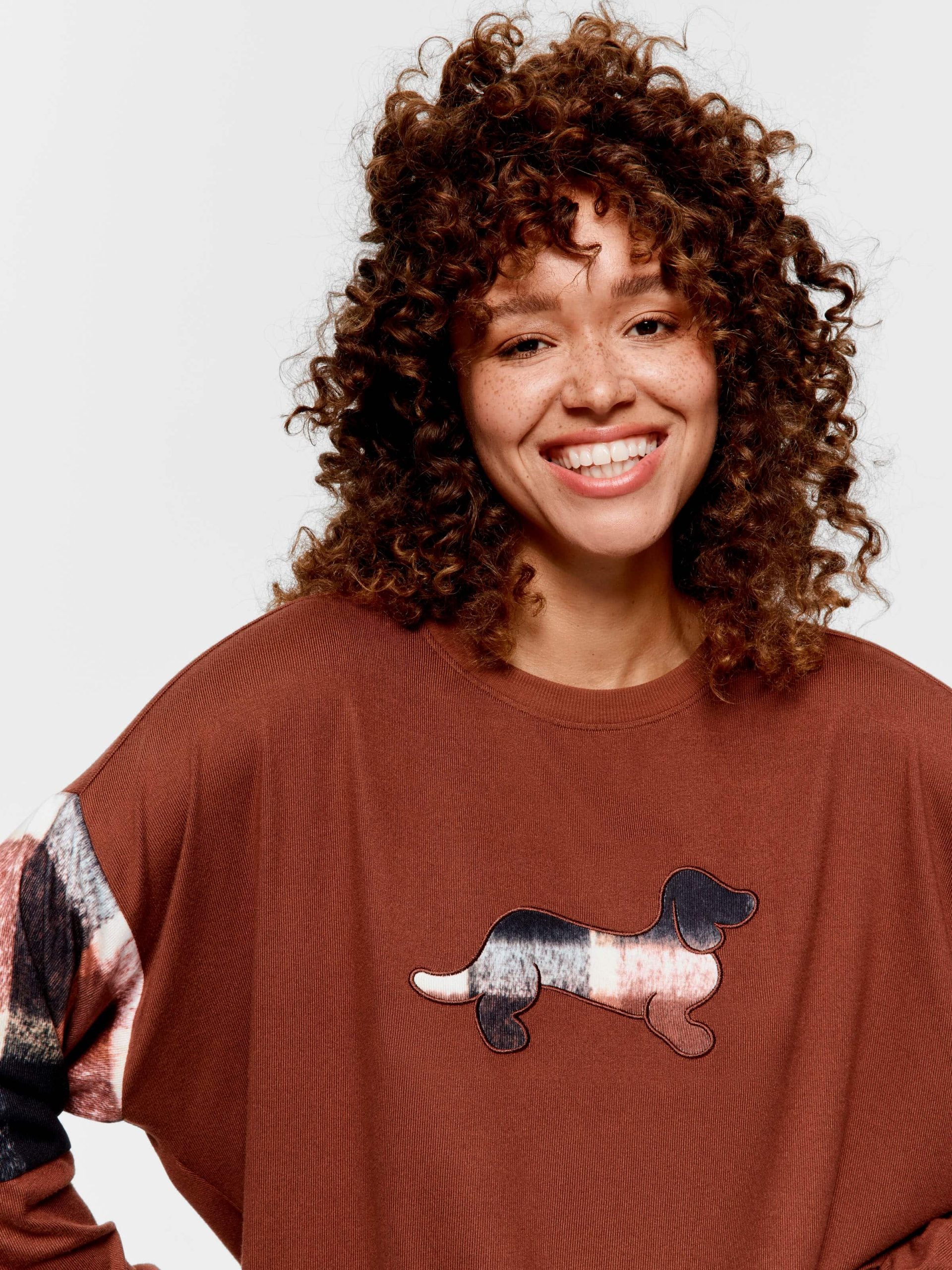 Brown Check Logo Plush Sweater multi