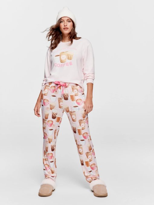 Coffee Plush Tapered Pj Pant multi