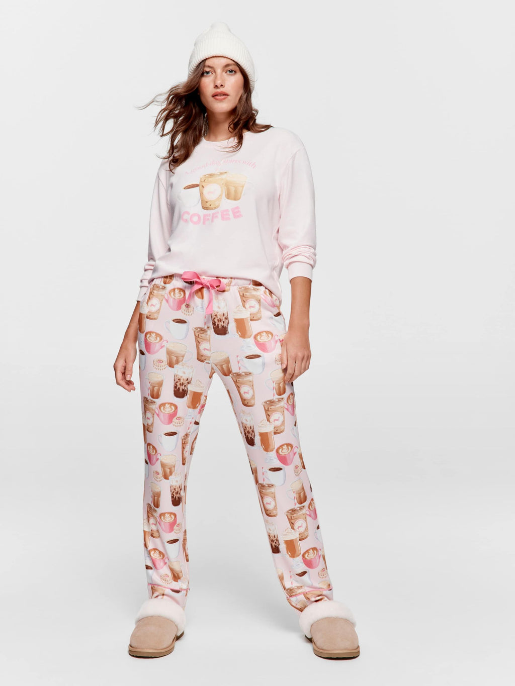 Coffee Plush Tapered Pj Pant multi