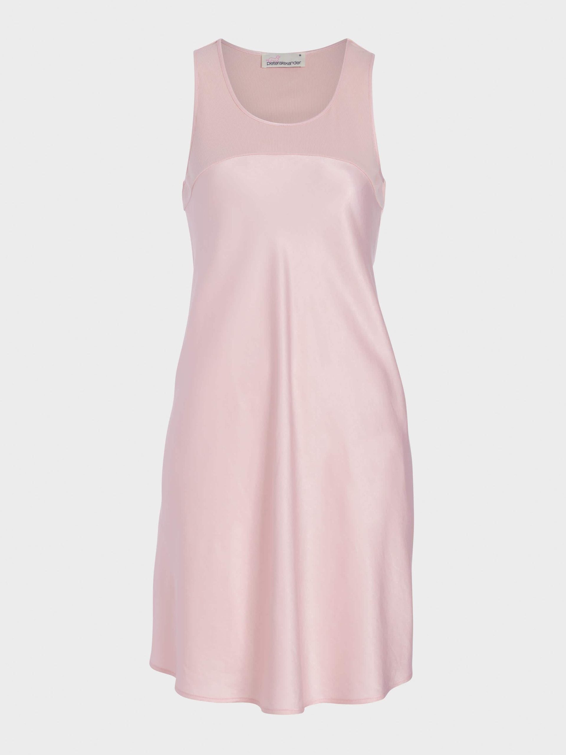 Rib Trim Satin Nightie pink
