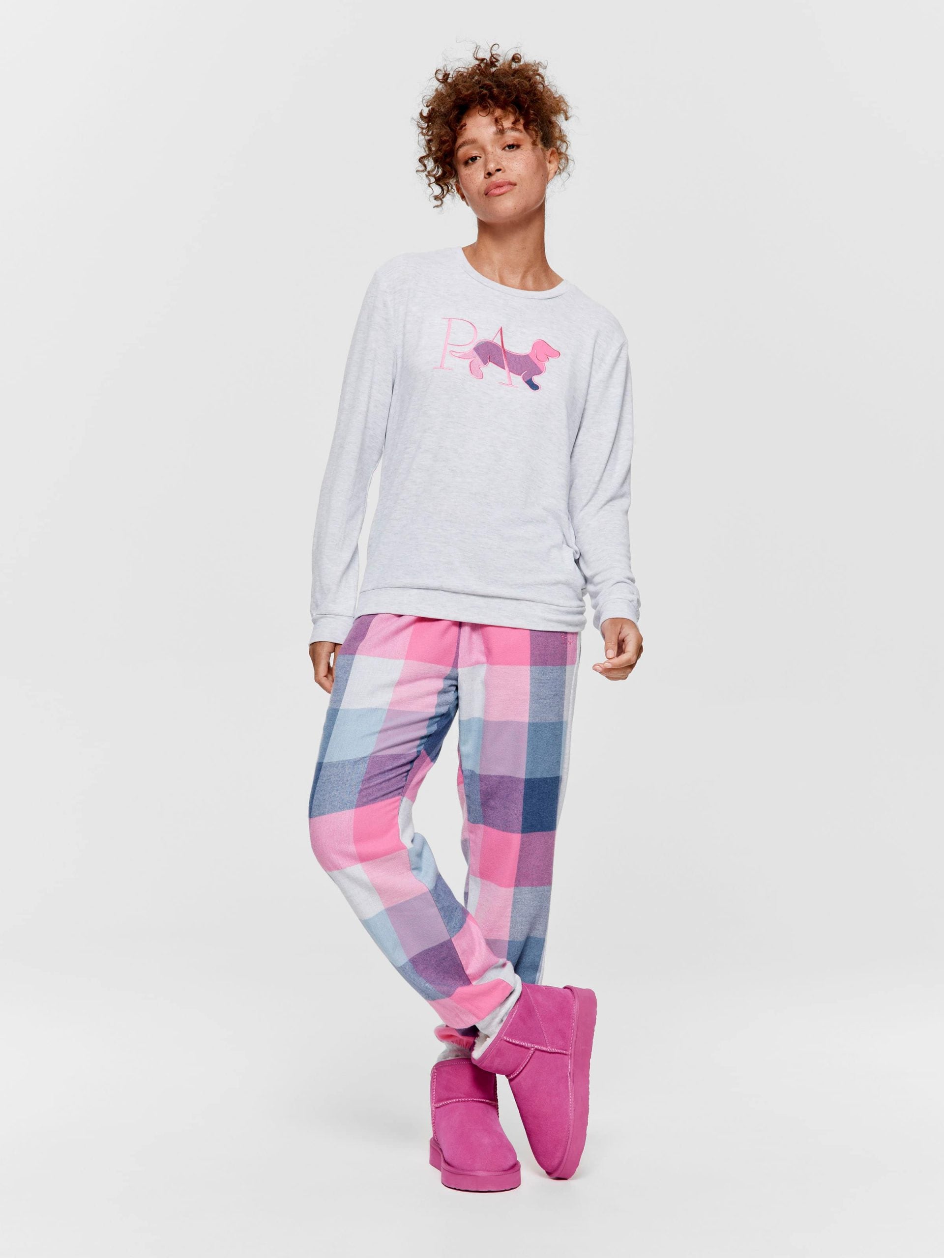 Buffalo Check Logo Sweater greymarle