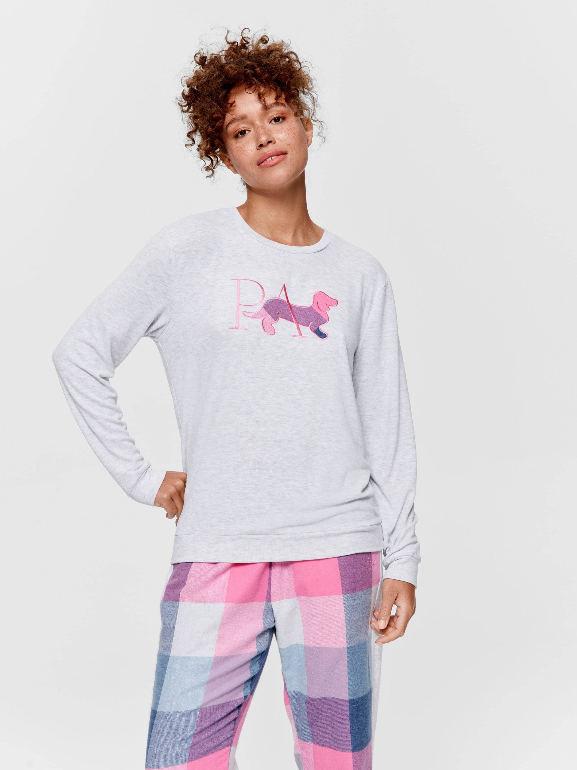Buffalo Check Logo Sweater greymarle