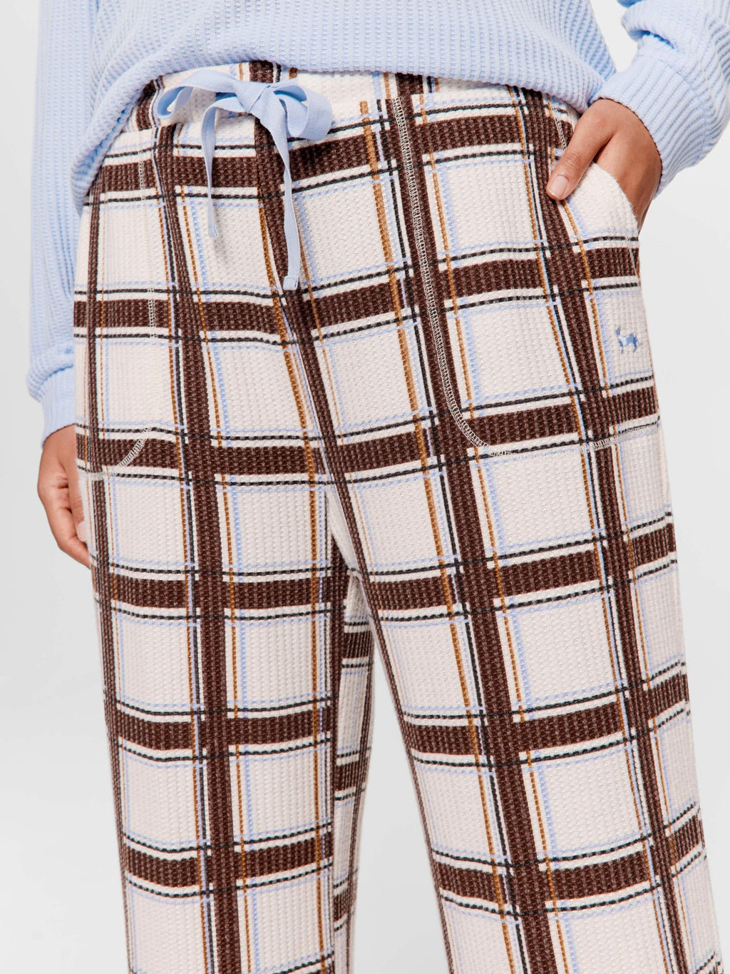 P.A. Plus Check Waffle Wide Leg Pj Pant Multi
