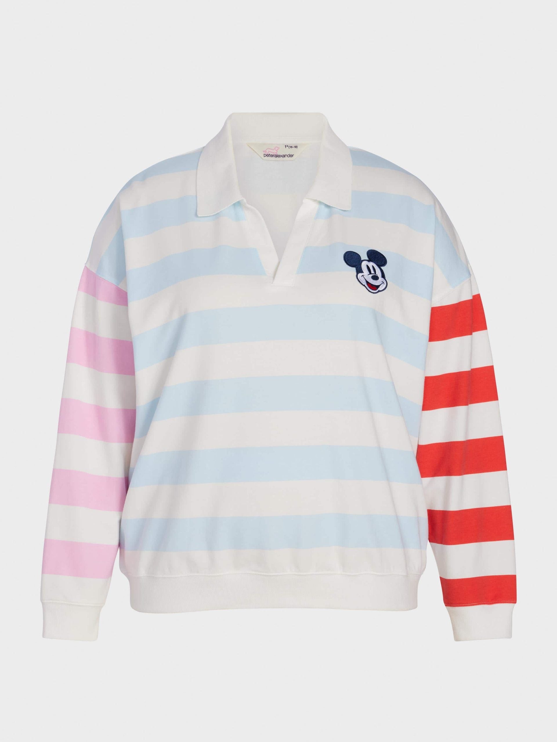 P.A. Plus Pastel Stripe Mickey Mouse Collared Sweater Multi