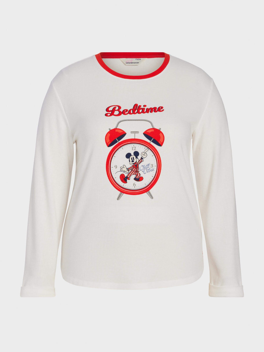 P.A. Plus Wake Up Mickey Mouse Waffle Long Sleeve Top Cream
