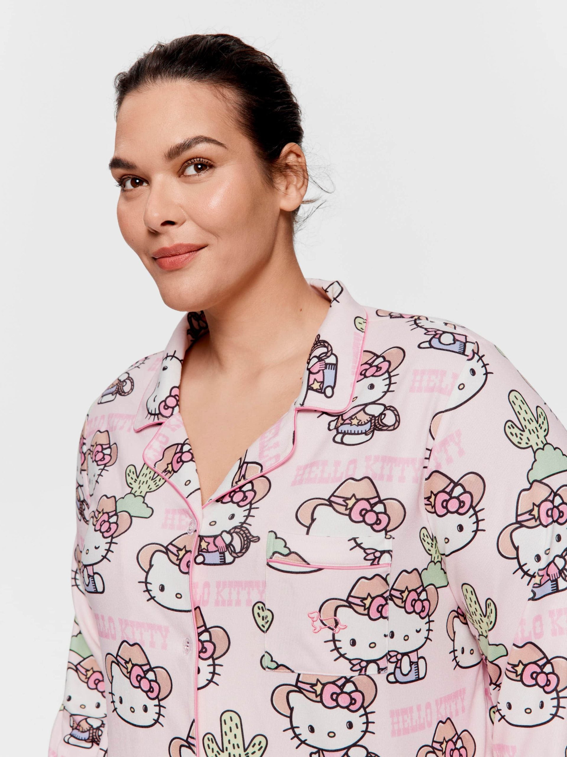 P.A. Plus Howdy Hello Kitty Plush Classic Pj Set Multi