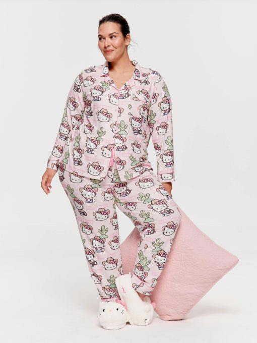 P.A. Plus Howdy Hello Kitty Plush Classic Pj Set Multi