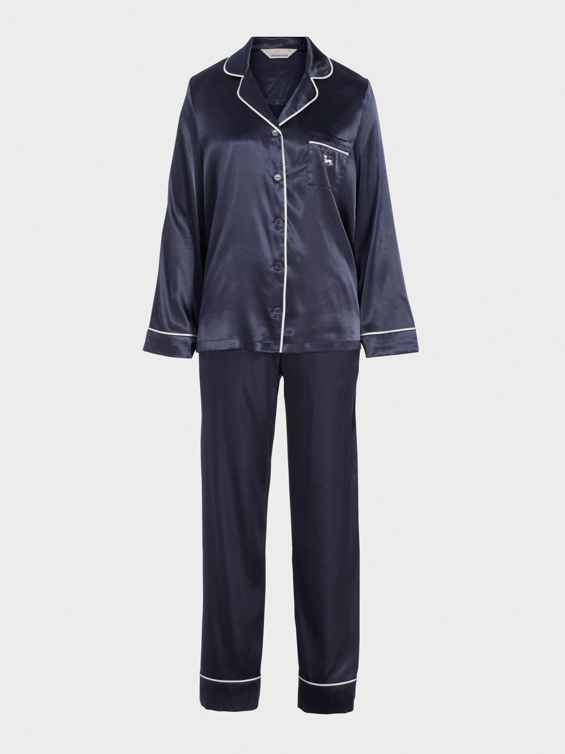 Charcoal Chic Satin Long Sleeve Pj Set charcoal