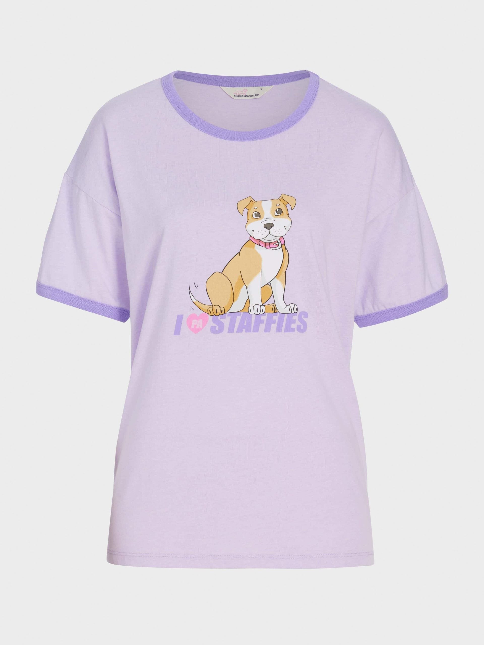 I Love Staffies Oversized Tee purple