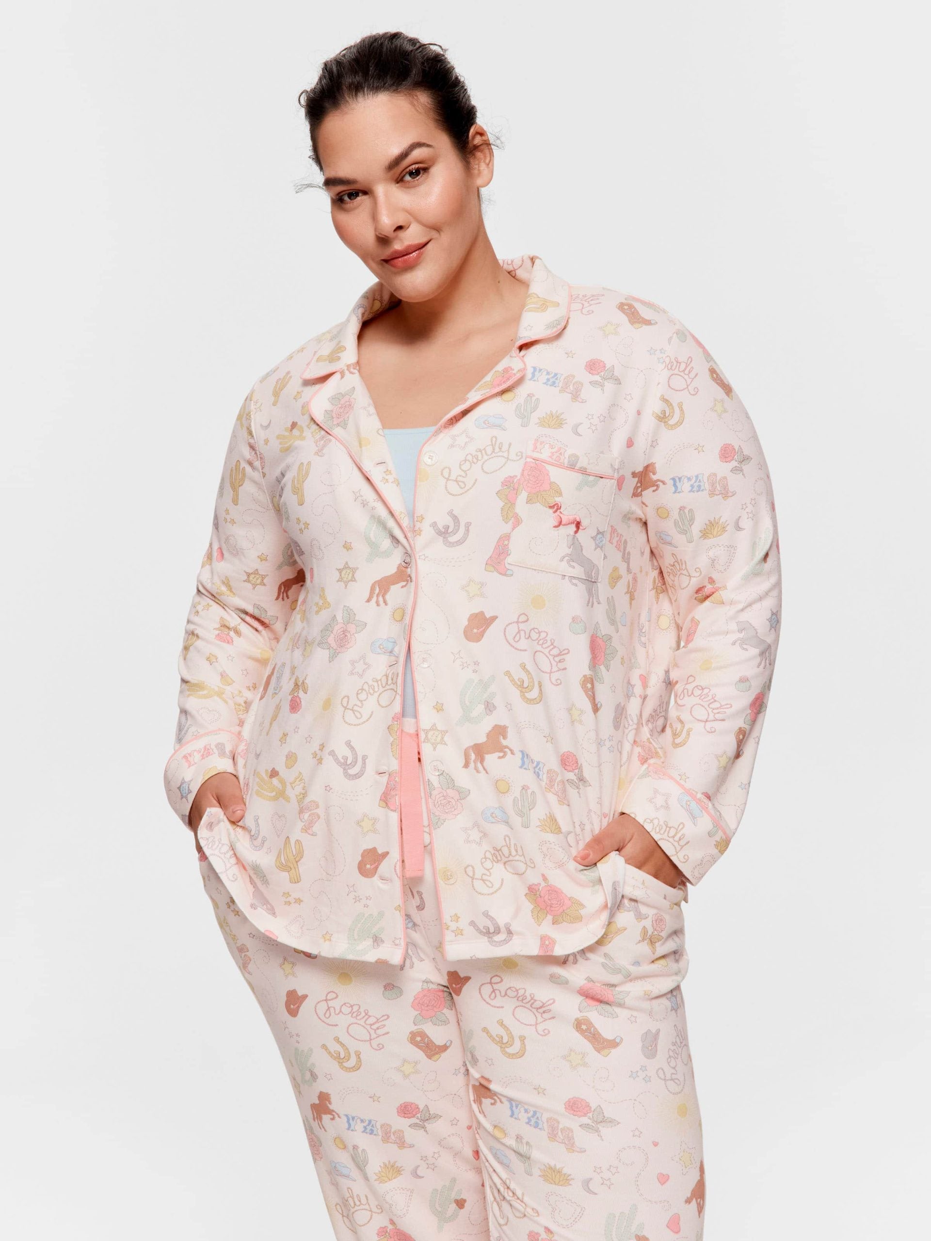 P.A. Plus Howdy Plush Classic Pj Set Multi