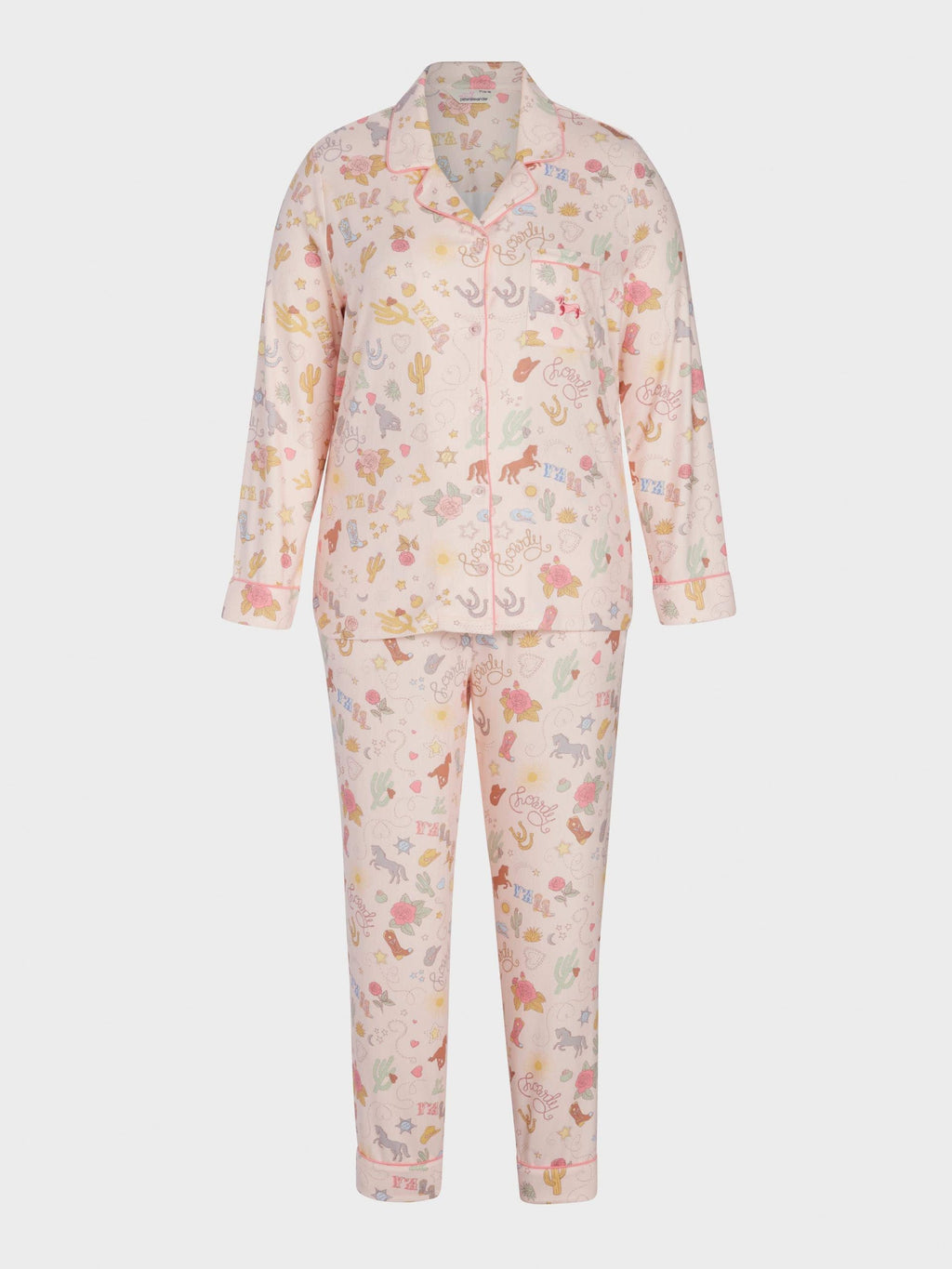 P.A. Plus Howdy Plush Classic Pj Set Multi