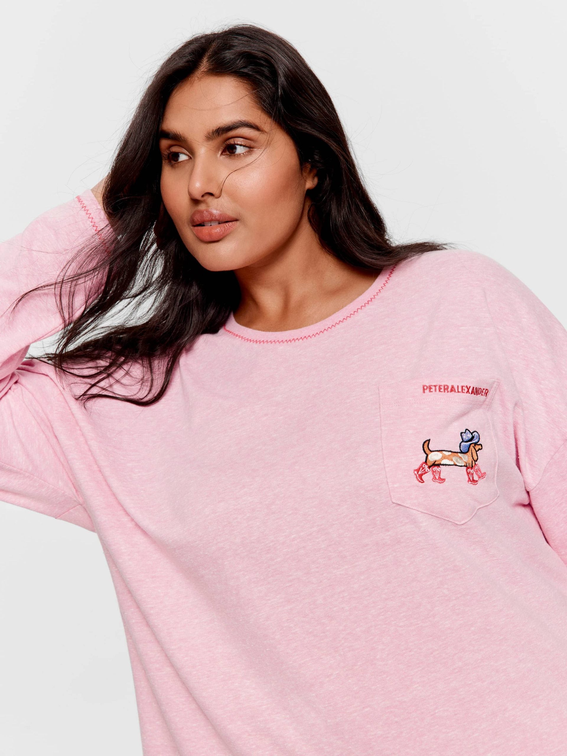 P.A. Plus Cowdog Long Sleeve Top Pale Pink