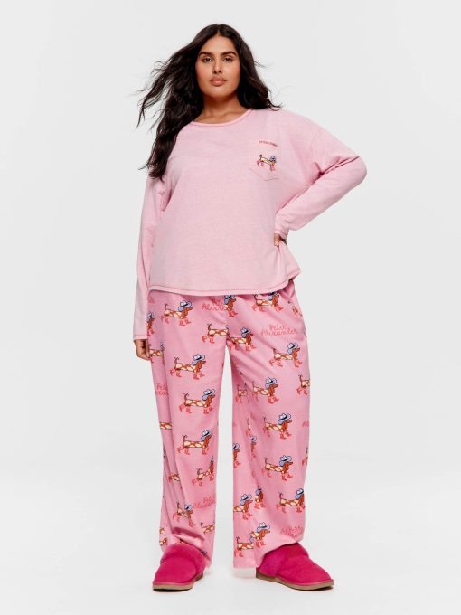 P.A. Plus Cowdog Long Sleeve Top Pale Pink