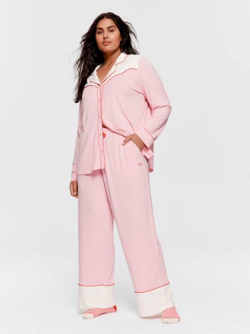 P.A. Plus Western Bamboo Jersey Straight Leg Pj Pant Pink