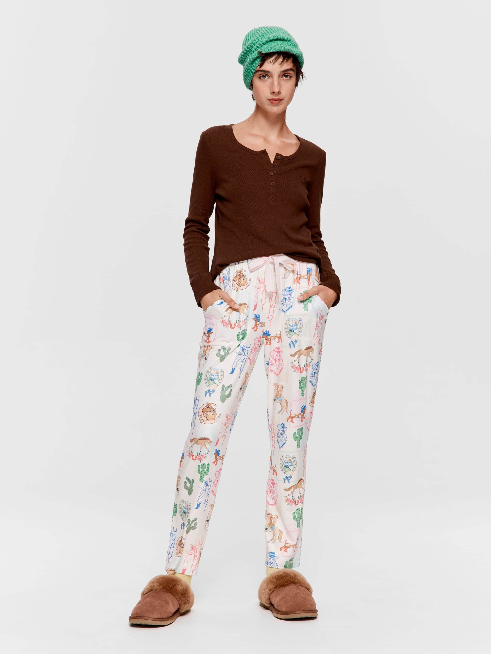 Western Plush Tapered Pj Pant Multi