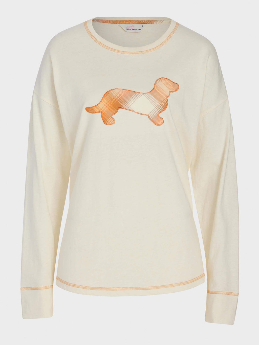 Contrast Penny Oversized Long Sleeve Top Oatmeal